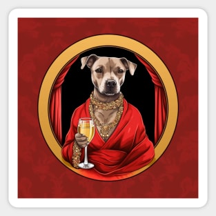 Staffy And Wine Sticker